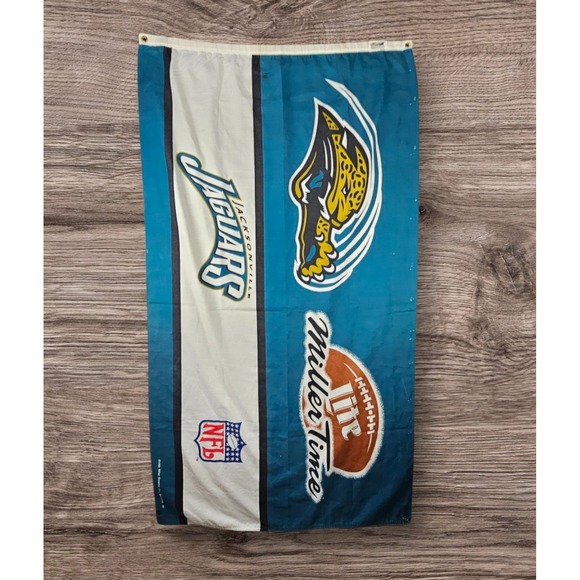 Other - Vintage Miller Lite Time Beer Jaguars NFL Flag 60x31 1998 Vanguard Visual RARE